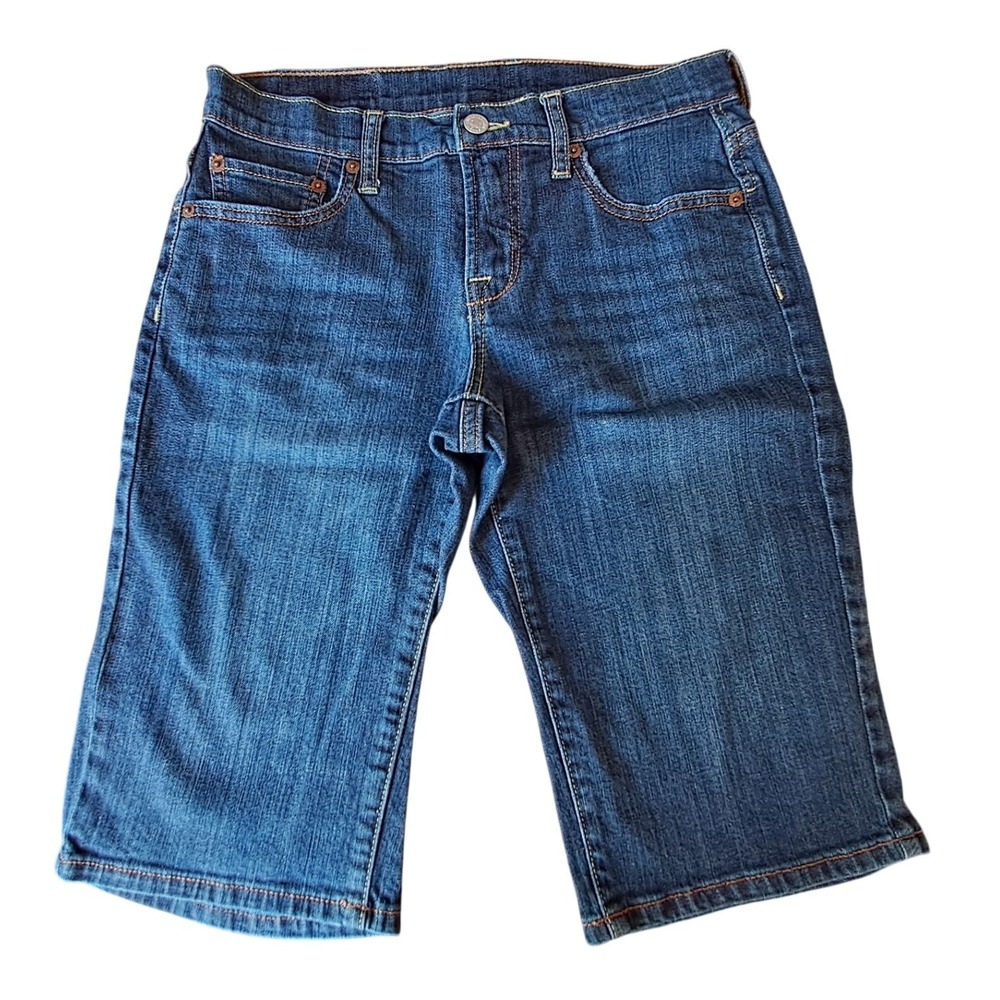 Lucky Brand Easy Rider Bermuda Denim Shorts Women Blue Size 2 26